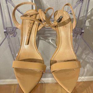 Schutz Camel Wedge Heel Sandals - Size 8